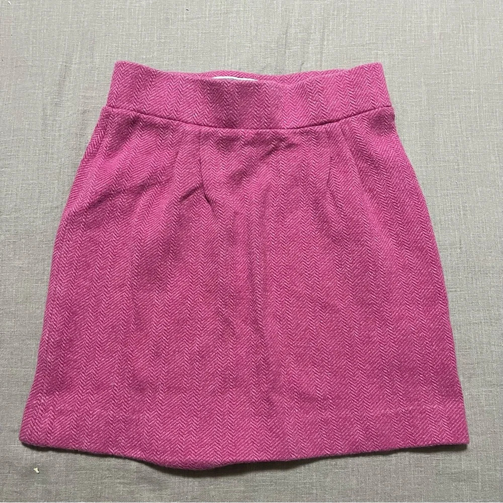 Vintage Pink tweed mini skirt from Joules Boldly British Kids size 7-8 Preppy